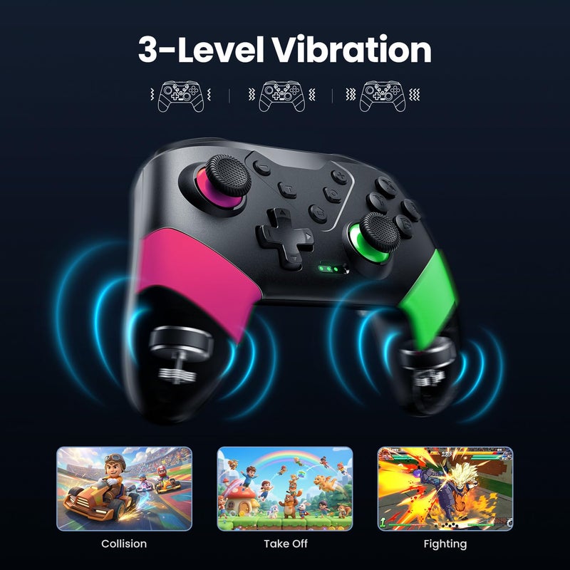 VOYEE Switch Controllers Compatible with Switch/Lite/OLED, Programming Wireless Pro Controller with Motion Control, Vibration, Wake-up, Turbo, Screenshot - Image 5